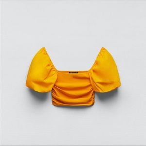 Zara Cropped Puff Sleeve